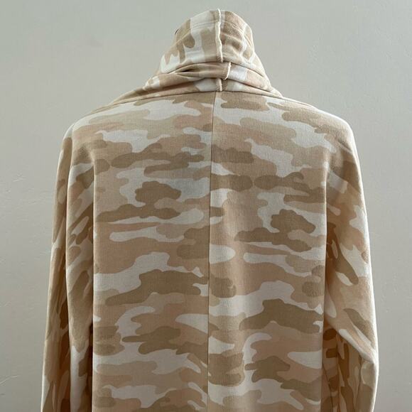 Lucky Brand Cardigan Women's Small Tan Long Sleeve Fleece Open Front Camo NWT - Picture 10 of 10